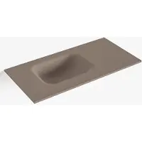Mondiaz lex smoke solid surface inleg wastafel voor toiletmeubel 60 cm. Positie wasbak links