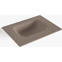 Mondiaz lex smoke solid surface inleg wastafel voor toiletmeubel 40 cm. Positie wasbak midden