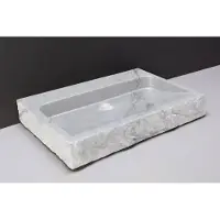 Forzalaqua Wastafel Palermo Carrara Gepolijst & Gekapt 60x40x9 cm Zonder Kraangat