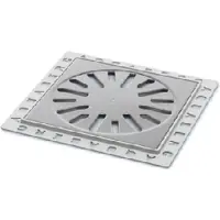Aquaberg Renovatievloerput rooster met 1 aansluiting 14.6x14.6x0.5 cm rvs