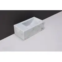 Forzalaqua Fontein venetia xs carrara gepolijst 29x16x10 cm zonder kraangat links