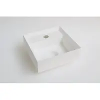 Ink fontein vice polystone met kraangat incl verzonken open plug 27x27x9 cm mat wit