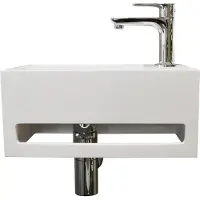 Boss & Wessing Fontein BWS Solid Surface met Handdoekrek Mat Wit (kraangat rechts)