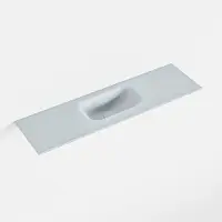Mondiaz eden clay solid surface inleg wastafel voor toiletmeubel 80 cm. Positie wasbak midden