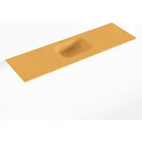 Mondiaz LEX Ocher solid surface inleg wastafel voor toiletmeubel 100cm. Positie wasbak midden