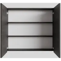Boss & Wessing Spiegelkast bws cube 80x70x16 cm 2 deuren donkerbruin