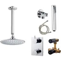 Boss & Wessing inbouw regendouche set 01 cemal rechthoek plafonduitloop chroom