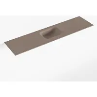 Mondiaz lex smoke solid surface inleg wastafel voor toiletmeubel 120 cm. Positie wasbak midden