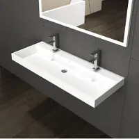 Sanilux Wastafel 120x47x8 cm solid surface met enkele wasbak