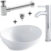 Wiesbaden Waskompack barco keramiek 40x33x14.5 cm chroom