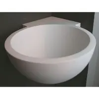 Luca Hoekfontein sanitair rond 28x28x12 cm solid surface mat wit