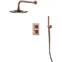 Boss & Wessing Inbouw regendouche set bws 20 cm met wandarm geborsteld koper