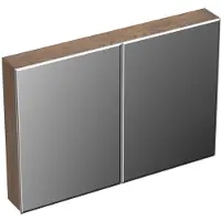 Forzalaqua Spiegelkast Uni 100x68.5x12.5 Cm 2 Deuren Tweezijdig Spiegel Eiken Havanna