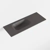 Mondiaz eden dark_grey solid surface inleg wastafel voor toiletmeubel 60 cm. Positie wasbak links
