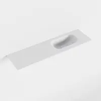Mondiaz eden talc solid surface inleg wastafel voor toiletmeubel 80 cm. Positie wasbak rechts