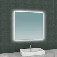 Boss & Wessing Badkamerspiegel BWS Luc Vierkant Inclusief LED Verlichting Backlight 80 cm