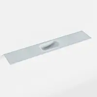 Mondiaz eden clay solid surface inleg wastafel voor toiletmeubel 120 cm. Positie wasbak midden