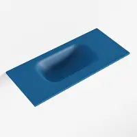 Mondiaz eden jeans solid surface inleg wastafel voor toiletmeubel 50 cm. Positie wasbak links