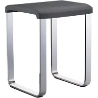 Smedbo Living Badkamerkrukje 48cm Chroom Zitting Donkergrijs - Accessoires, Bad accessoires, Badkrukjes - 7391447085334