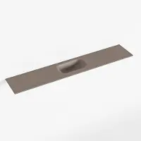 Mondiaz eden smoke solid surface inleg wastafel voor toiletmeubel 120 cm. Positie wasbak midden