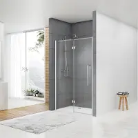 Van Rijn Nisdeur ST05 Draaideur Met Vaste Wand 90x200 cm 8 mm Chroom