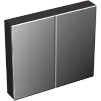 Forzalaqua Spiegelkast Uni 80x12.5x68.8 Cm 2 Deuren Tweezijdig Spiegel Eiken Black Oiled