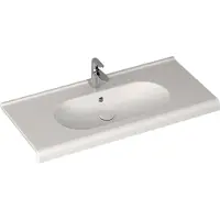 Sanicare Wastafel q9 inclusief kraangat en overloop 100x47 cm keramisch wit