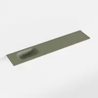 Mondiaz eden army solid surface inleg wastafel voor toiletmeubel 110 cm. Positie wasbak links