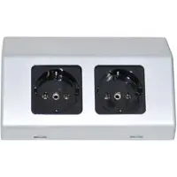 Sanicare Contactdoos Dubbele Contactpunten 5,6x15,1x8,1 cm Zilver-Grijs
