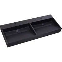 Sanilux Wastafel quartz trend 120x47x12 cm dubbele spoelbak mat zwart