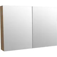 Sanilux Spiegelkast wood 80x70x16 cm massief eiken softclose 3 legplanken