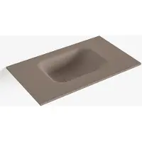 Mondiaz LEX Smoke solid surface inleg wastafel voor toiletmeubel 50cm. Positie wasbak midden