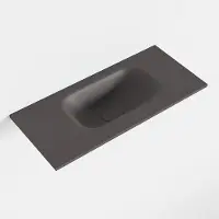 Mondiaz EDEN Dark_grey solid surface inleg wastafel voor toiletmeubel 50cm. Positie wasbak rechts
