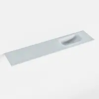 Mondiaz eden clay solid surface inleg wastafel voor toiletmeubel 100 cm. Positie wasbak rechts