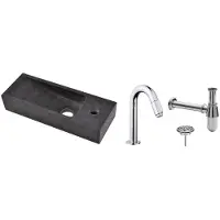 Wiesbaden FonteinPack Small Natuursteen Rechts 38x14x8 cm