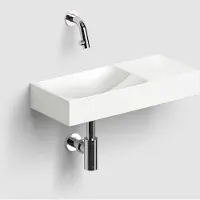 Clou Vale Fontein Zonder Kraangat Met Geïntegreerde Afvoer Wit Mat Keramiek 45 cm