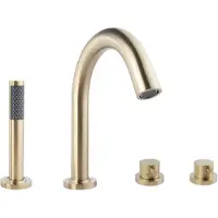 Boss & Wessing Badrandthermostaat BWS 4-Gats Afbouwset Geborsteld Messing Goud