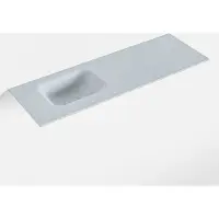 Mondiaz lex clay solid surface inleg wastafel voor toiletmeubel 90 cm. Positie wasbak links
