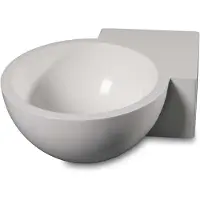 Luca Hoekfontein Sanitair Rond 28x28x12cm Mineral Stone Glans Wit