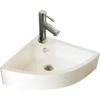 Sanilux Fonteinset quartz keramiek hoekfontein 32x32x13 cm met 1/2" yara kraan chroom