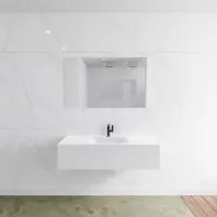 Mondiaz Badkamermeubelset LAGOM 120 cm Gecentreerde Waskom Solid Met 1 Kraangat Mat Wit (1 lade)