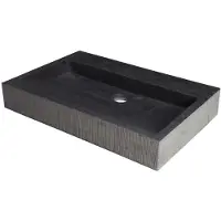 Forzalaqua Wastafel Oslo Hardsteen Gefrijnd 2 Kraangaten Antraciet 80,5x51,5x9 cm
