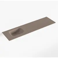 Mondiaz LEX Smoke solid surface inleg wastafel voor toiletmeubel 110cm. Positie wasbak links