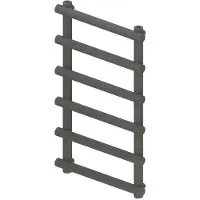 Boss & Wessing Designradiator bws tubi handdoekrek 85x60 cm zij-onderaansluiting mat antraciet