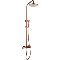 Sanilux Regendouche opbouw 20 cm met staafdouchekop brons geborsteld