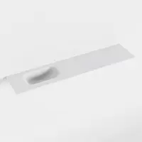 Mondiaz eden talc solid surface inleg wastafel voor toiletmeubel 100 cm. Positie wasbak links