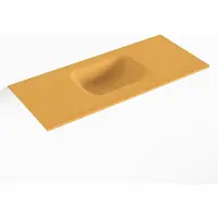 Mondiaz lex ocher solid surface inleg wastafel voor toiletmeubel 70 cm. Positie wasbak midden
