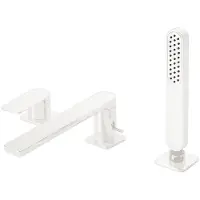 Tres Badrandkraan loft colors 1-hendel rechte uitloop 22 cm met omstel en handdouche mat wit