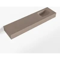 Mondiaz LEX Smoke vrijhangende solid surface wastafel 120cm. Positie wasbak rechts