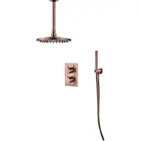 Boss & Wessing Inbouw regendouche set bws 20 cm met plafondarm geborsteld koper